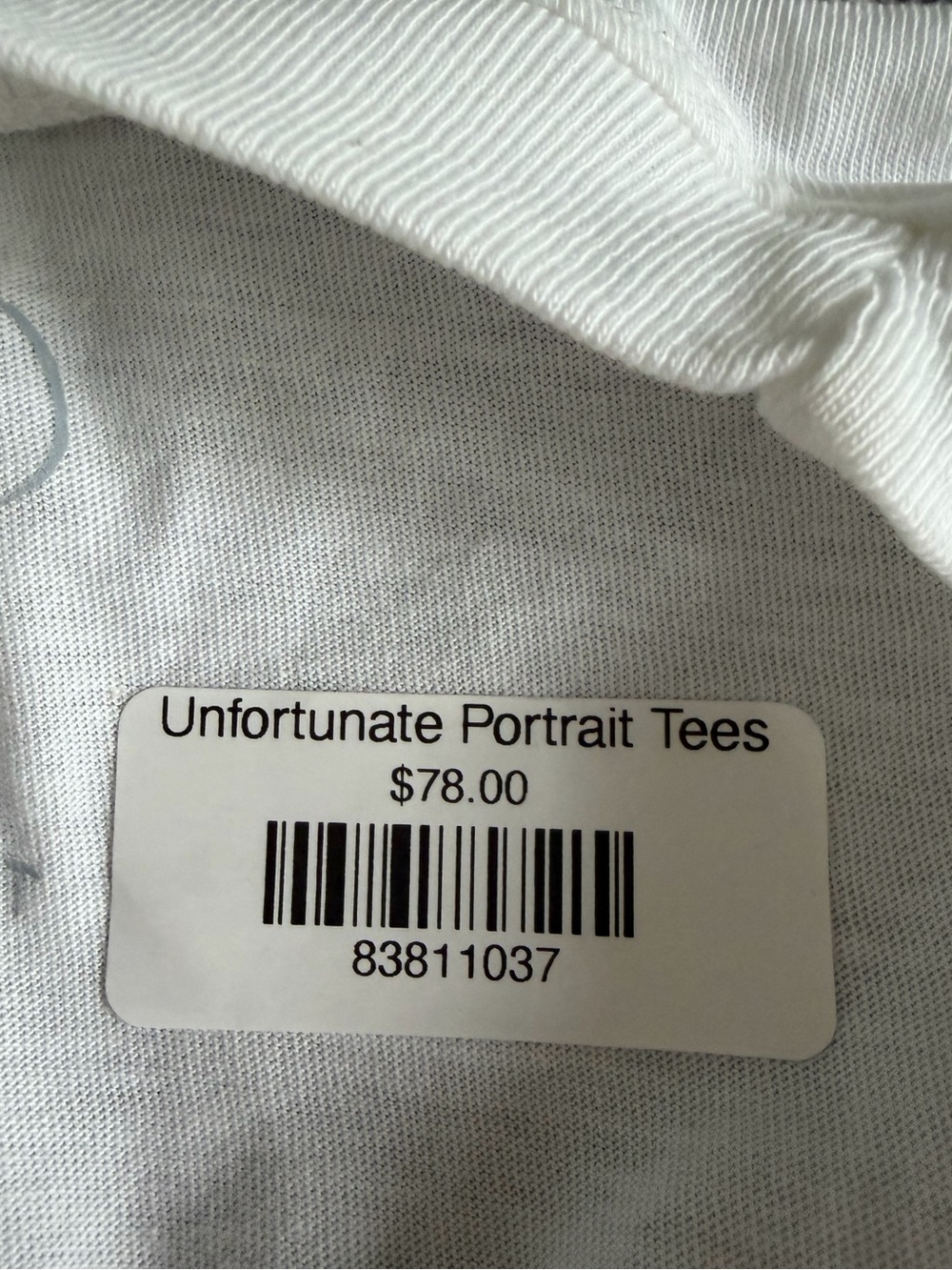 NWT Unfortunate Portrait Self-Care Bear Graphic Tee White Cropped S Rare - Picture 5 of 5